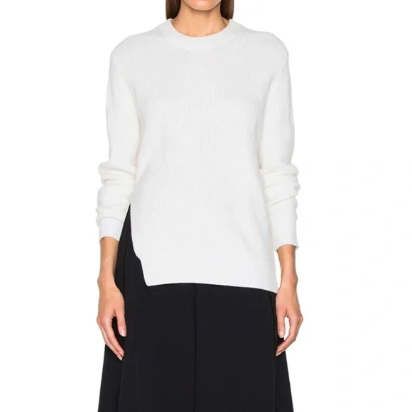 Proenza Schouler Ivory Cotton Cashmere Rib Wrap SweaterMEDIUM